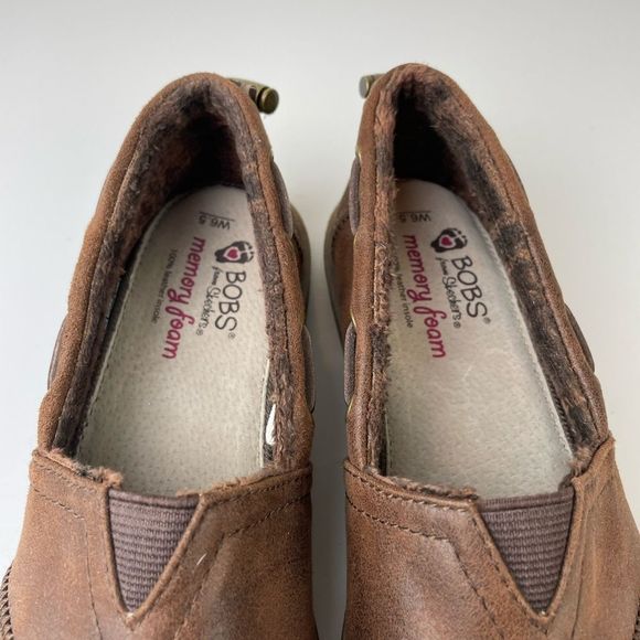 BOBS from Skechers Chill Luxe Womens 6.5 Brown Faux Leather Slip On Shoes - Picture 7 of 9